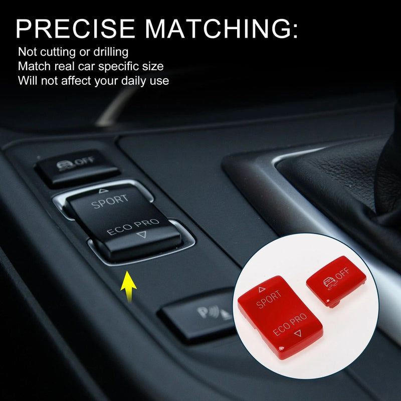 BMW 1 2 3 5 Series Red SPORT ECOPRO OFF Button Cover