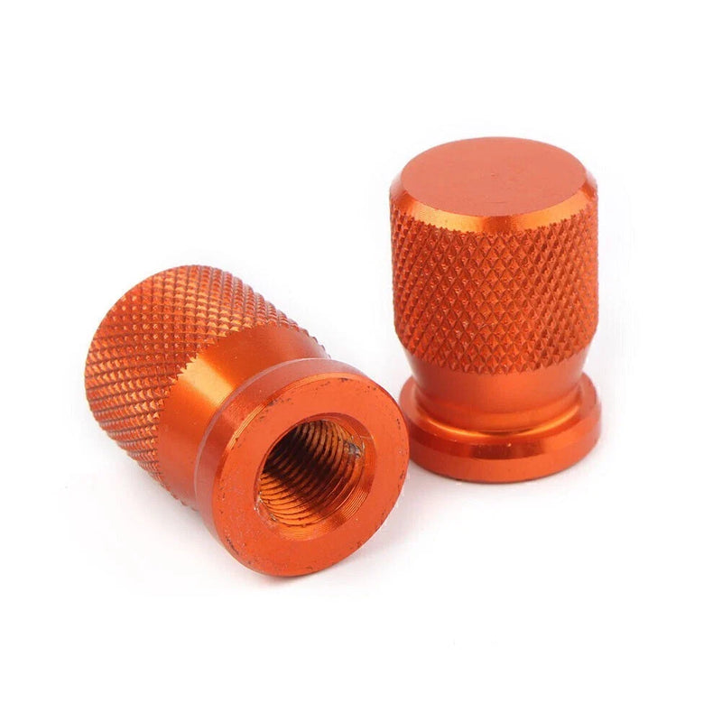 Car Wheel Rim Vent Stems Tire Valve Caps  Orange Dust Covers