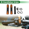 Motorcycle End Grips Black Orange 7/8" 22mm Hand Grips Cover Kit