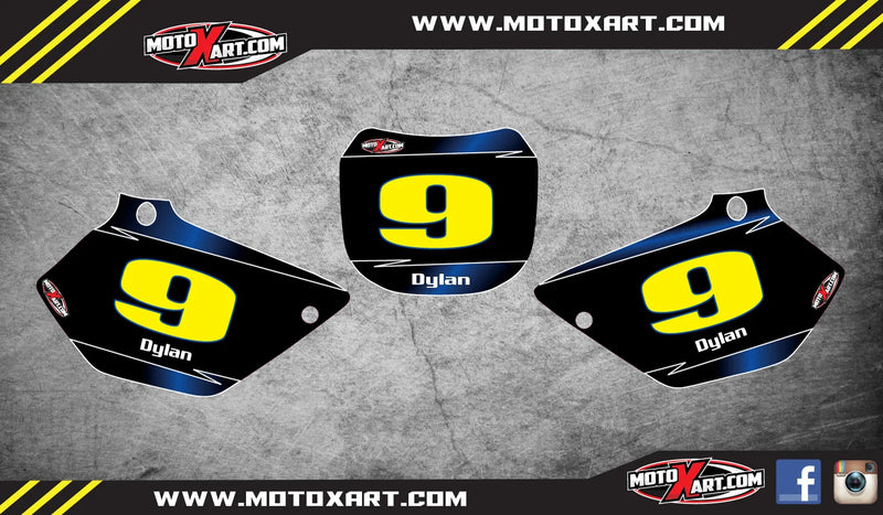 Yamaha YZ 125 250 Custom Number Plates Decals Stickers (2001-2002)