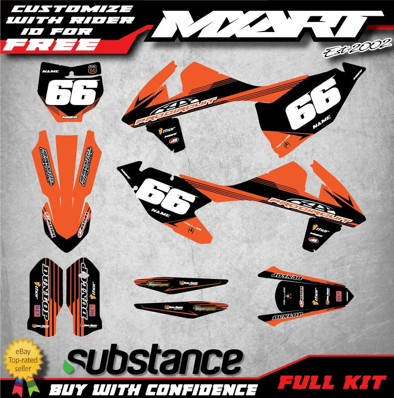 KTM SX 125 Custom Decals Full Sticker Kit (2016-2018)