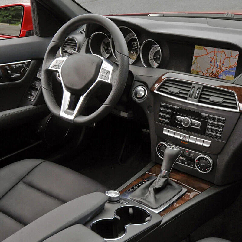 Mercedes W176 W204 W212 Chrome Steering Wheel Cover Trim (2012-2014)