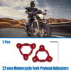 Motorcycle 2 x 22mm Fork Preload Adjusters Aluminum Alloy Red