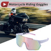 Motorcycle Riding Goggles Pink Lens White Frame PC Cycling Sunglasses