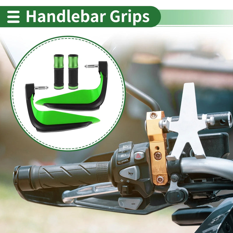 Motorcycle Hand Grips Cover Kit Diamond Pattern Green