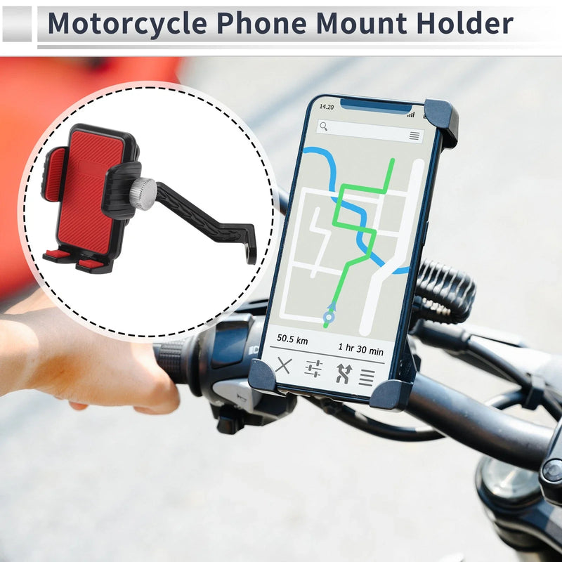 Rearview Mirror Mount 4.7-7.2 Phones Red Motorcycle Phone Mount Holder