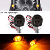 Motorcycle Bike - Amber Chrome LED Mini Turn Signal Lights (Fits Most Models)