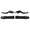 Aprilia Tuono V4 Black Extendable Brake Clutch Levers Grips Set (2011-2023)