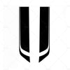 Universal Fit Wide Black Racing Car Hood Stripe Decals