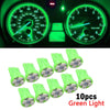 10x Green T10 W5W 168 194 4-SMD LED Dash Light Bulbs
