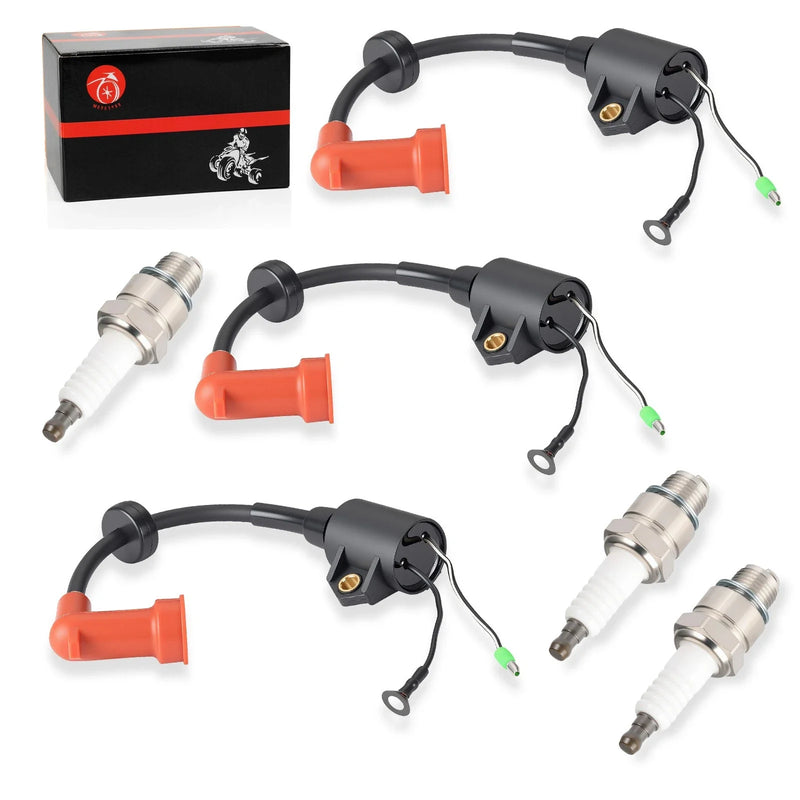 Yamaha 9.9–50 HP 3 Ignition Coils w/ Spark Plug