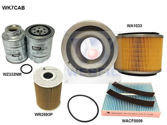 Nissan Patrol GU Y61 3.0L ZD30 Wesfil Filter Service Kit (2000–2007)