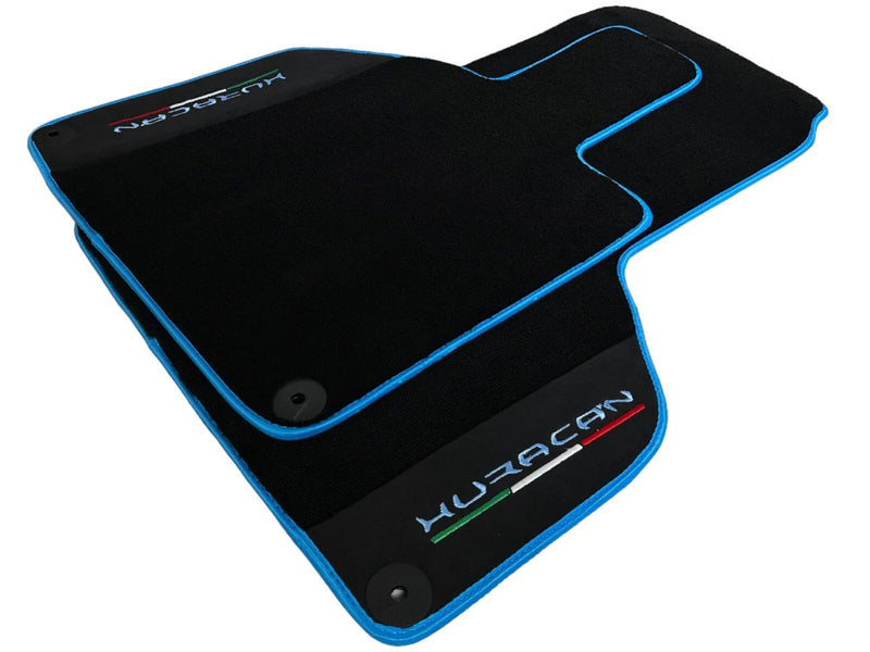 Lamborghini Huracan with Light Blue Trim Black Floor Mats (2014-2023)