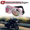 1 Pc Motorcycle Riding Goggles Colorful Lens Pink Silver Tone Frame PC PU