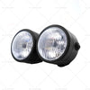 Motorcycle Street Fighter Black Twin Universal Headlight Dual Lamp