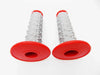 Honda CRF110 Red Grey Diamond Top Handlebar Grip Set (2013-2023)