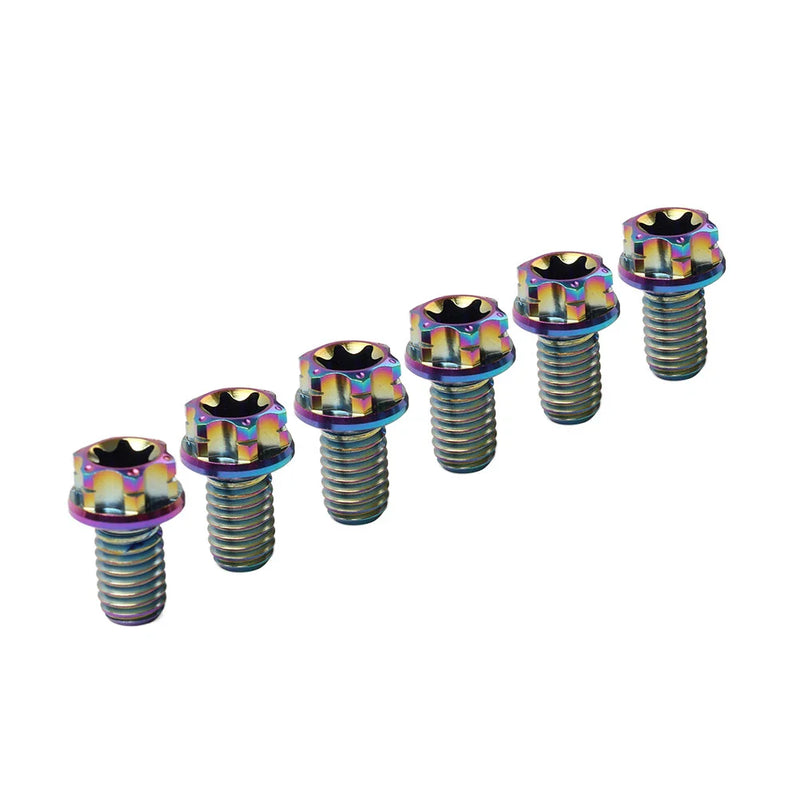 Bike Motorcycle 6pcs M6x10mm Titanium Torx Head Flange Screws