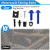 Kawasaki Yamaha Suzuki Windshield Bolts Stainless Steel Rubber Blue