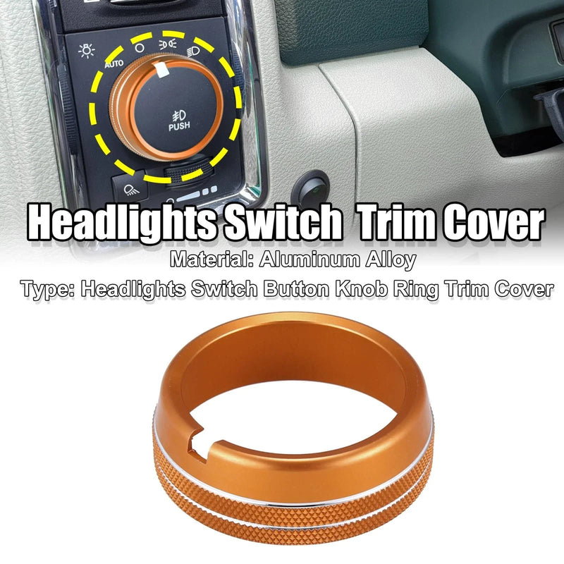 Dodge Ram 2010-2017 Orange Headlight Switch Button Knob Trim Cover