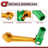 Bosuer M5 Folding Motorcycle Gear Shifter Lever Gold Tone Green Silver Tone
