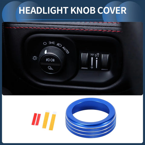 Dodge RAM (18 - 22) Blue 1 Pc Headlight Fog Light Switch Knob Cover Ring