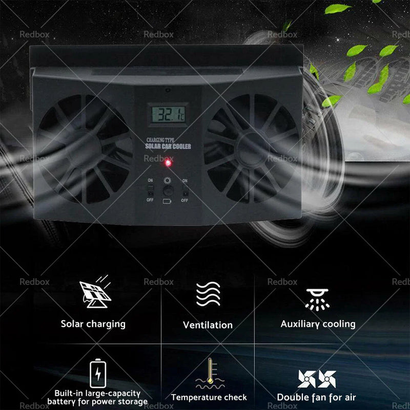 Auto Window Air Vent Exhaust Ventilation Solar Powered Car Cooling Fan