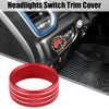 Dodge Ram 2018-2021 Red Headlight Switch Button Knob Trim Cover