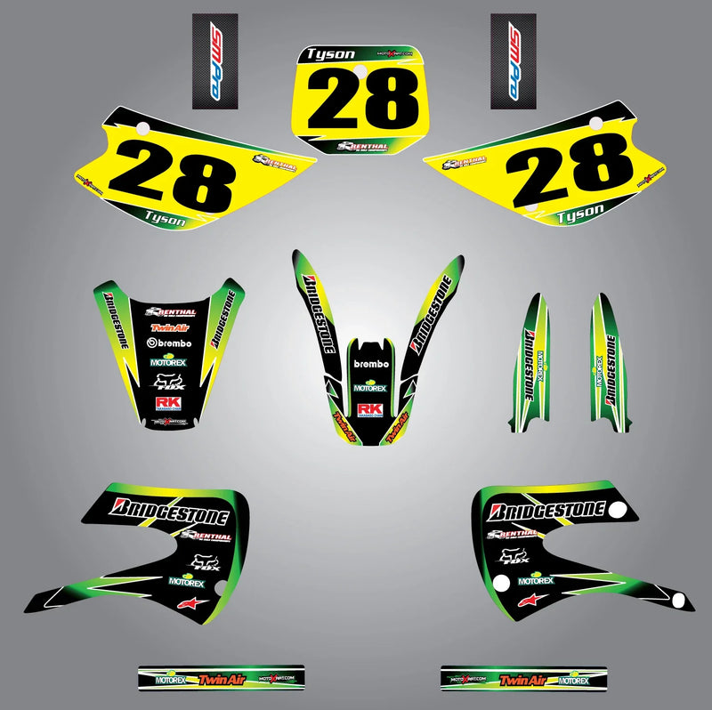 Kawasaki KX 85 (1998-2013) - SUNRISE Style Full Custom Graphics Kit