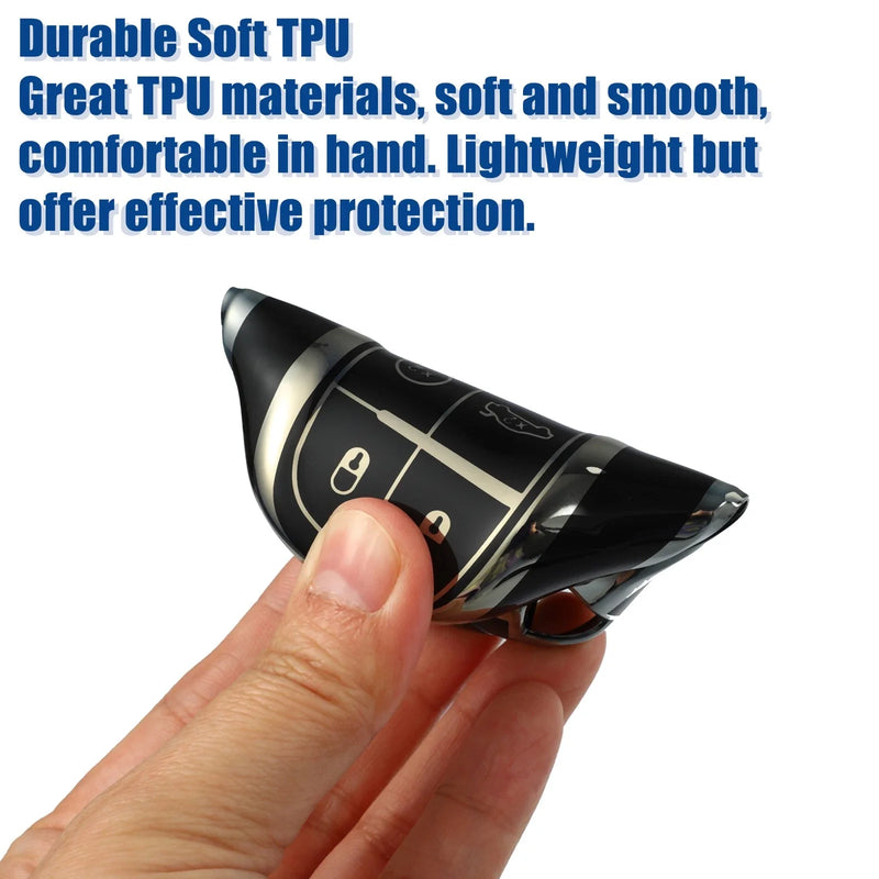 Dodge Durango (2018-2023) Black TPU 5 Button Keyless Entry Remote Cover