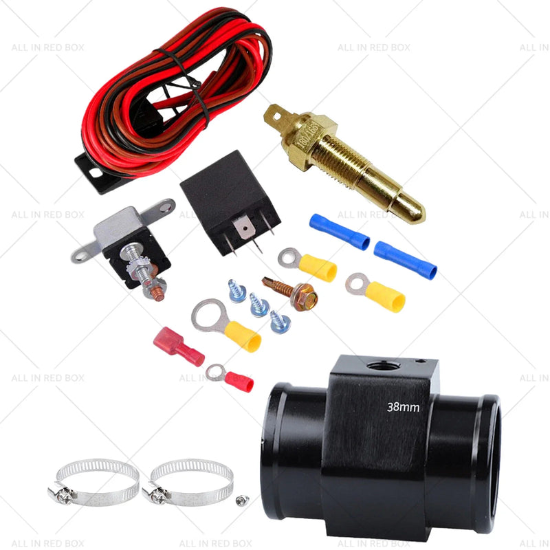 Car Electric Fan Thermostat Kit & 38mm Radiator Sensor Adapter