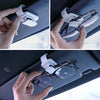 Car - Fits Glasses, Sunglasses, Cards - White / Red Sun Visor Clip Holder