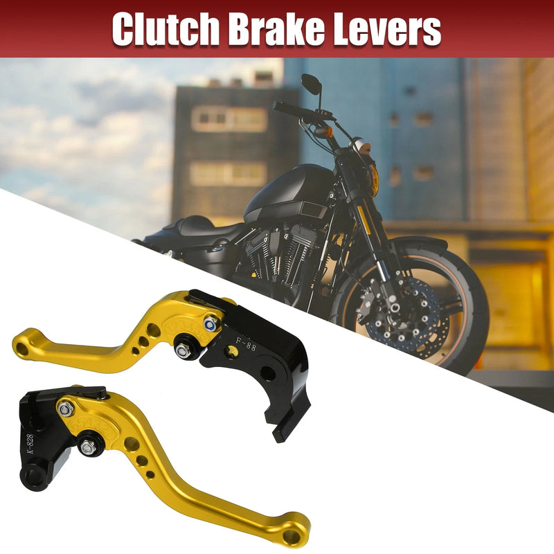 Kawasaki Gold Tone Pair Brake/Clutch Levers Adjustable Folding