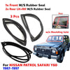 Windshield Rubber w/o Moulding F+R Set 3 Fits Nissan Patrol Safari Y60 87-97 D05