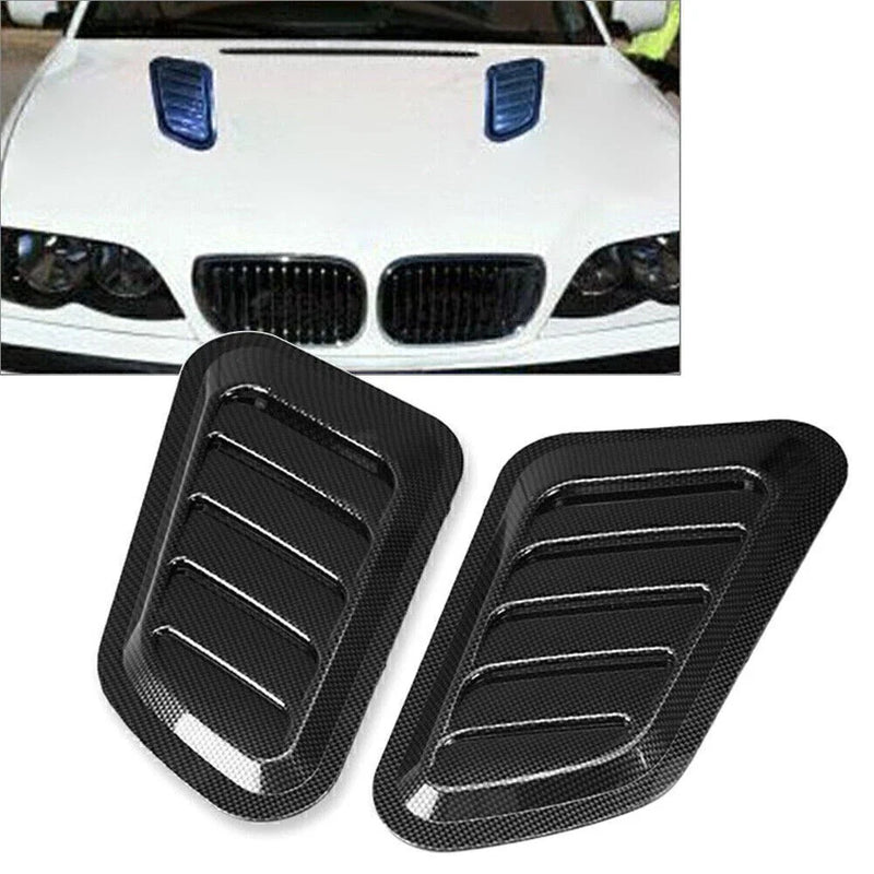 Universal 2 x Auto Decorative Air Flow Intake Hood Scoop Vent Bonnet Cover