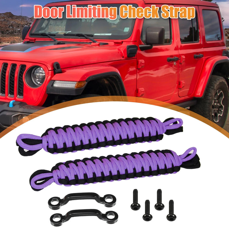 Jeep Wrangler JK (2007-2018) Black Purple Car Door Limiting Straps