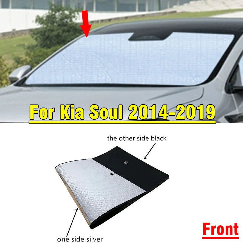 Kia Soul Front Windshield Interior Privacy Thick Sunshade Cover (2014–2019)