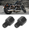 2 x 8mm LH to 10mm LH Black Motorcycle Rearview Mirror Adapter Bolt Screw