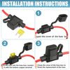 Car 4 x 14 Gauge Mini Blade Style Inline Fuse Holders with 20A Fuses