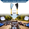 Motorcycle M8/M10 Rear View Mirror Triangle Shape Black Gold Tone Aluminum Alloy