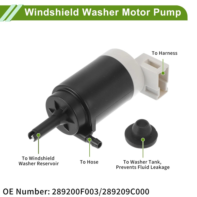 Nissan Micra Windshield Washer Pump w/Grommet (1992-2003)
