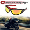 Motorcycle 1Pc Riding Goggles Red Lens Black Frame Triacetyl Cellulose