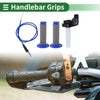 Motorcycle 7/8" 22mm Hand Grips Rubber Blue Large Grain Texture
