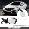Honda Civic 3 Pin Right Side Exterior Door Mirror Assembly White (2016-2021)