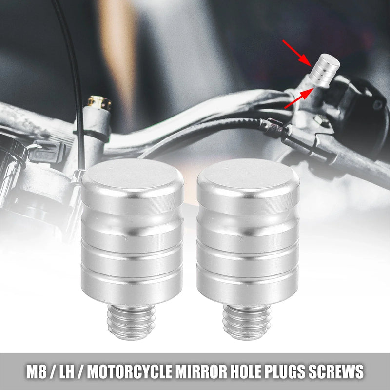 Motorcycle 2 x Left Mirror Hole Plug Screws