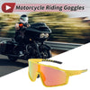Motorcycle Riding Goggles Red Lens Yellow Frame UV400 Tri-Acetyl Cellulos