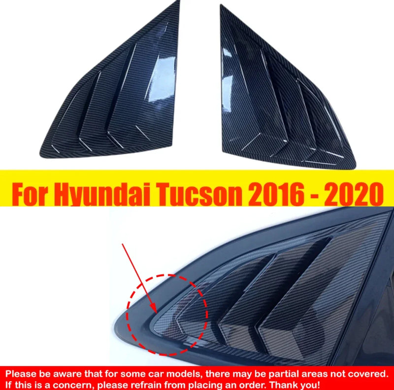 Hyundai Tucson Carbon Fiber Window Quarter Louver Cover Trim (2016–2020)