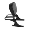 Harley Softail Chrome/Black Sissy Bar Backrest Luggage Rack (1984-2005)
