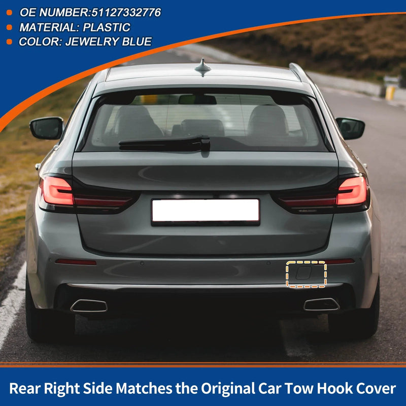 BMW 5-Series F10 Jewelry Blue Rear Tow Hook Cover