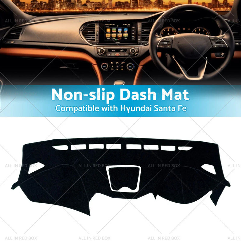 Hyundai Santa Fe Black Non-Slip Dashboard Cover (2013-2018)