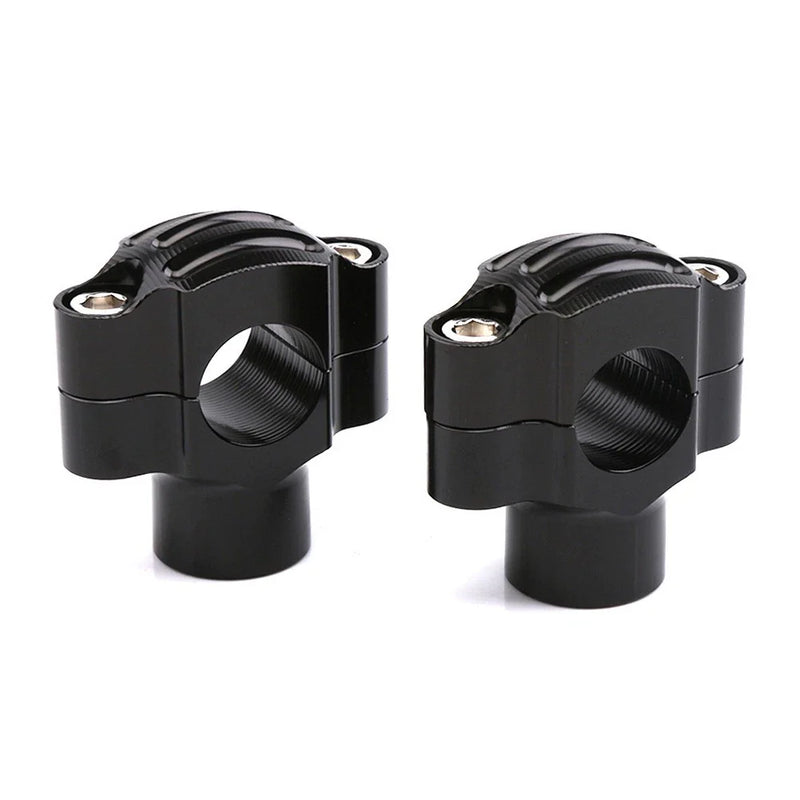 Universal Motorcycle 22MM Handlebar Risers Fat Bar Mount Clamp Black